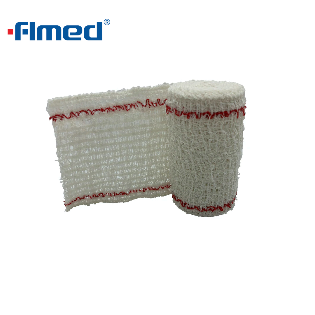 Medio de vendaje de crepe de algodón 100% de alto grado 7.5 cm